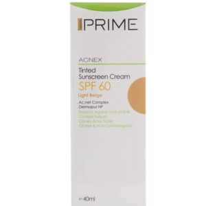 کرم ضد آفتاب لایت بژ spf60 فاقد چربی پرایم 40 میل