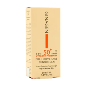 کرم ضد آفتاب03 فول کاور spf 50 نرمال تا خشک ژیناژن 50 میل